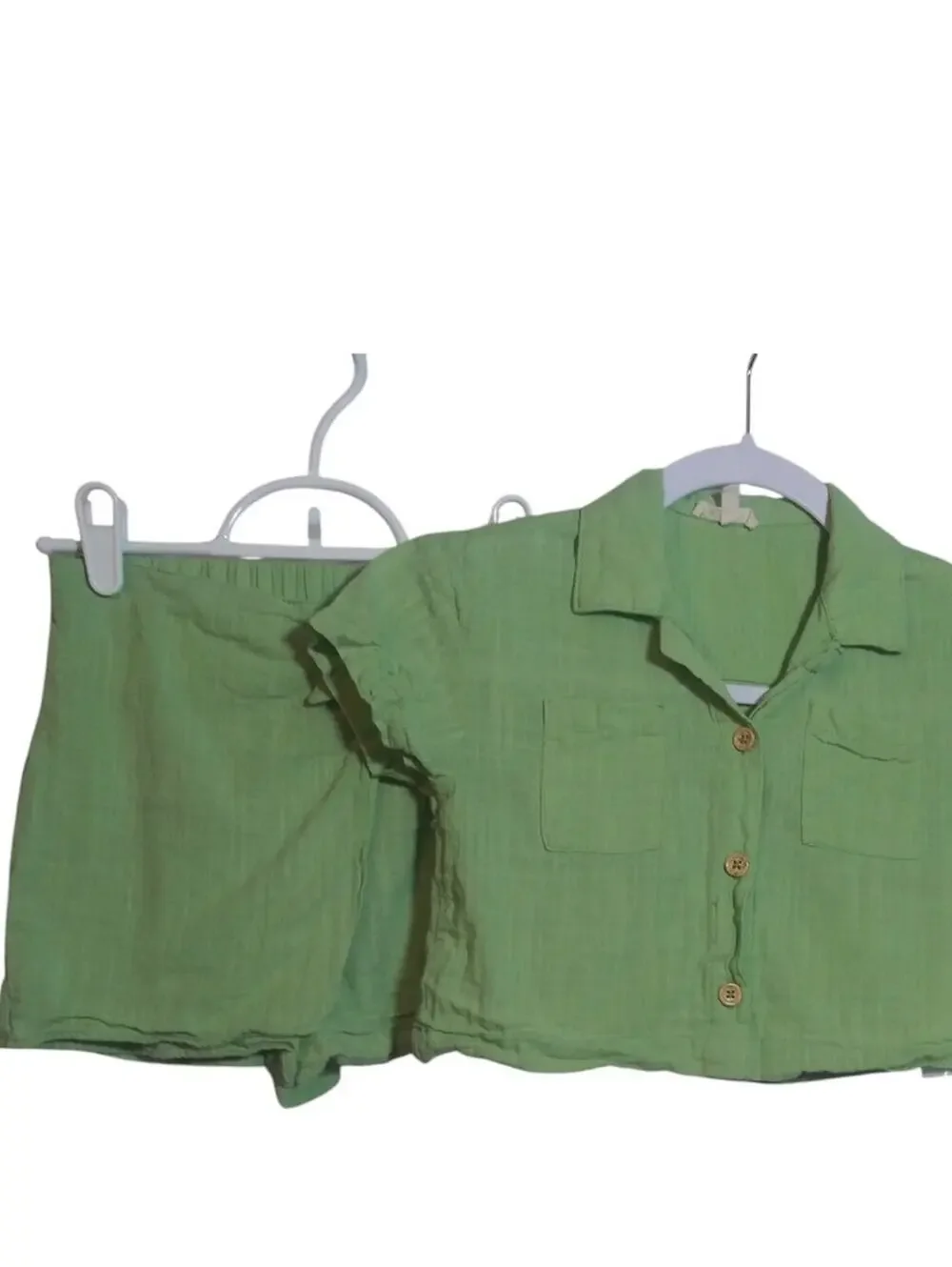 Kate Mack Light Green Two Piece Skort Cotton Set Lightweight Size 7